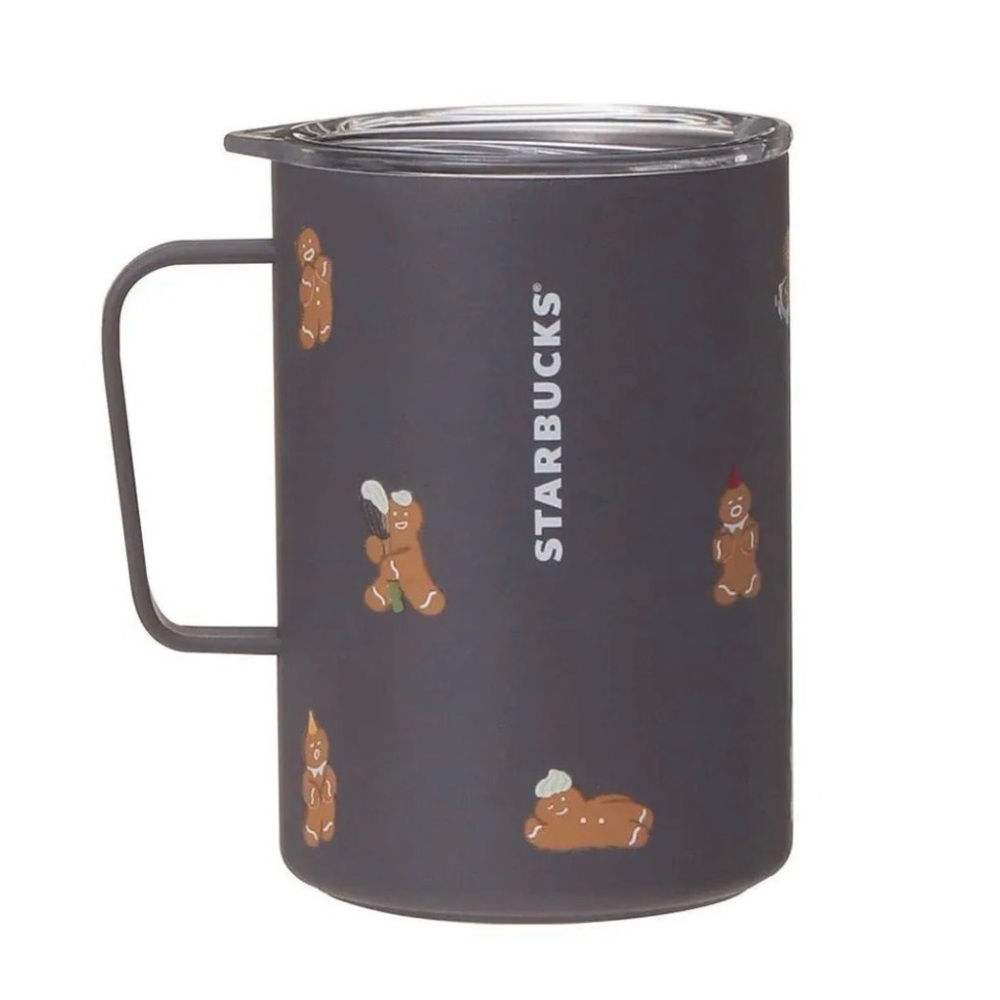 NWT Starbucks Holiday 2025 Gingerbread Man Gray MiiR 16oz Travel Mug